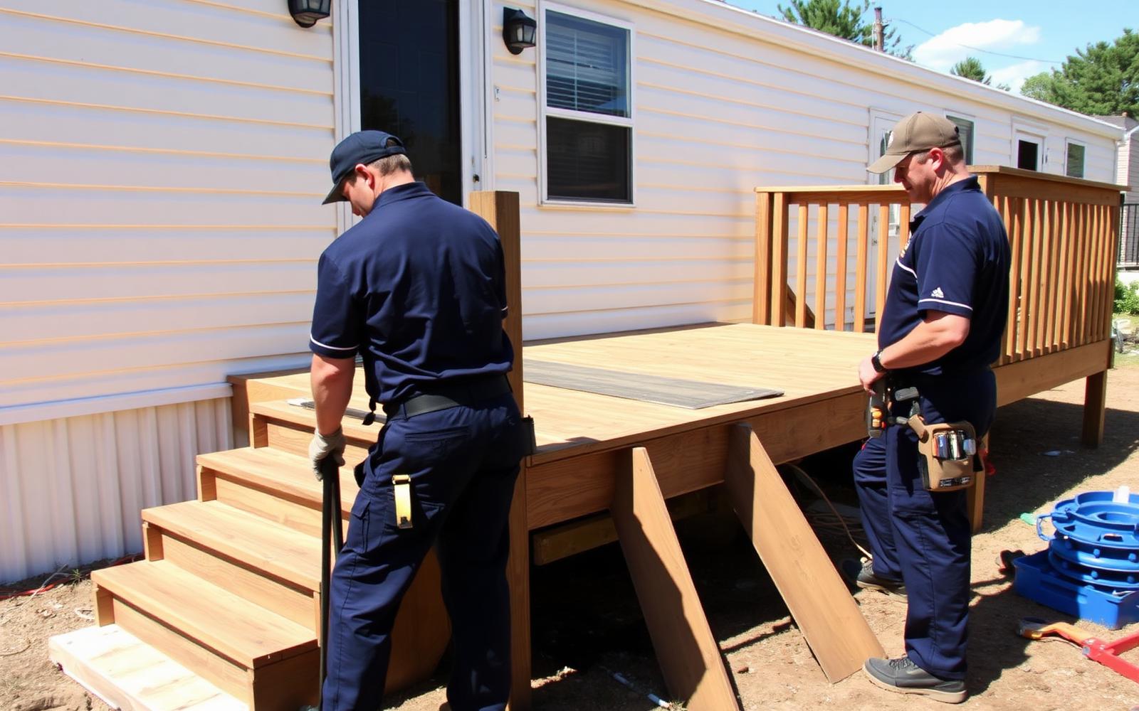 R & D PropertyWorks crew repairing a deck
