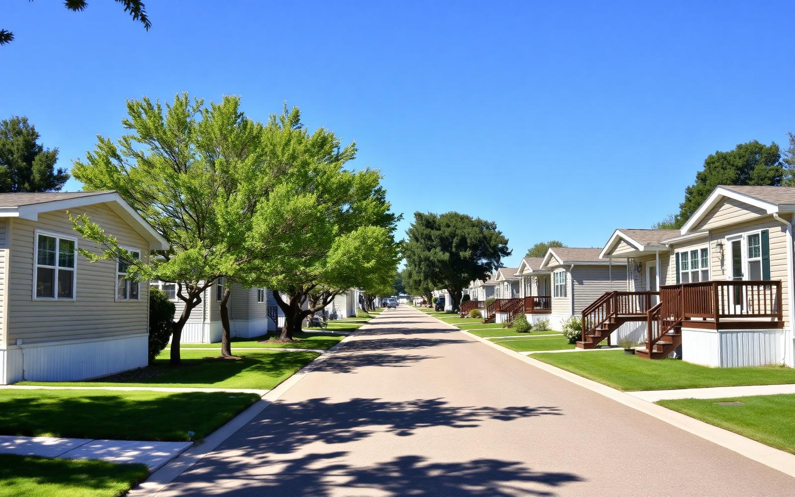 Well-maintained manufactured home community